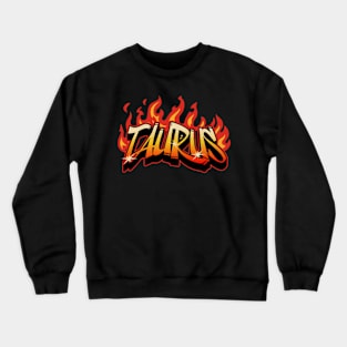 Taurus Zodiac Retro Flames Birthday Crewneck Sweatshirt